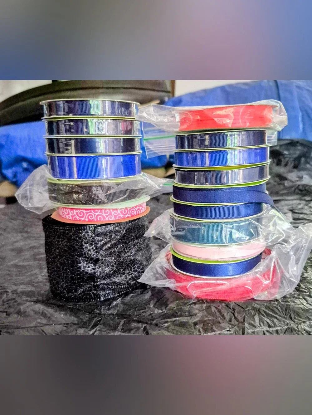 Craft Ribbon Spools Lot Grosgrain Satin Lace 17 Rolls DIY Sewing Decor